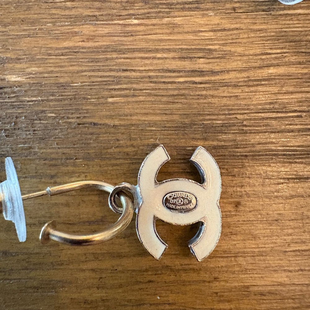 Chanel Gold Silver Interlocking Cc Earrings Boucl… - image 8